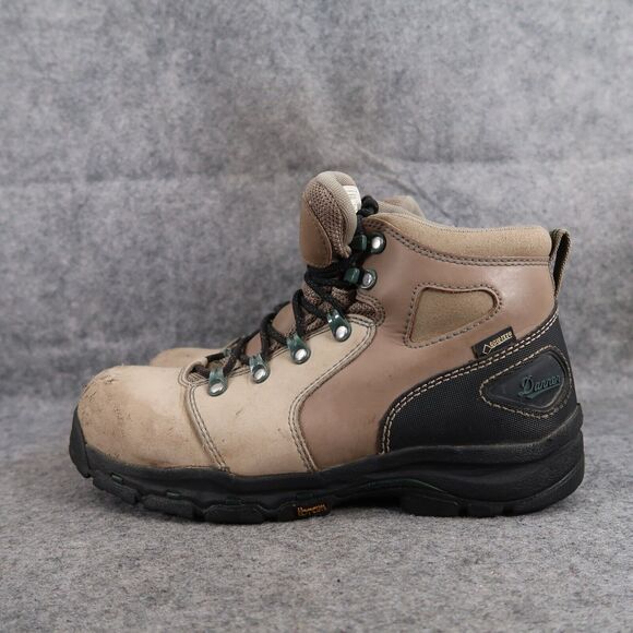 Danner Boots Women 9 Work Leather Vicious 4" Safety Toe Waterproof Lace Up Brown - Picture 5 of 15